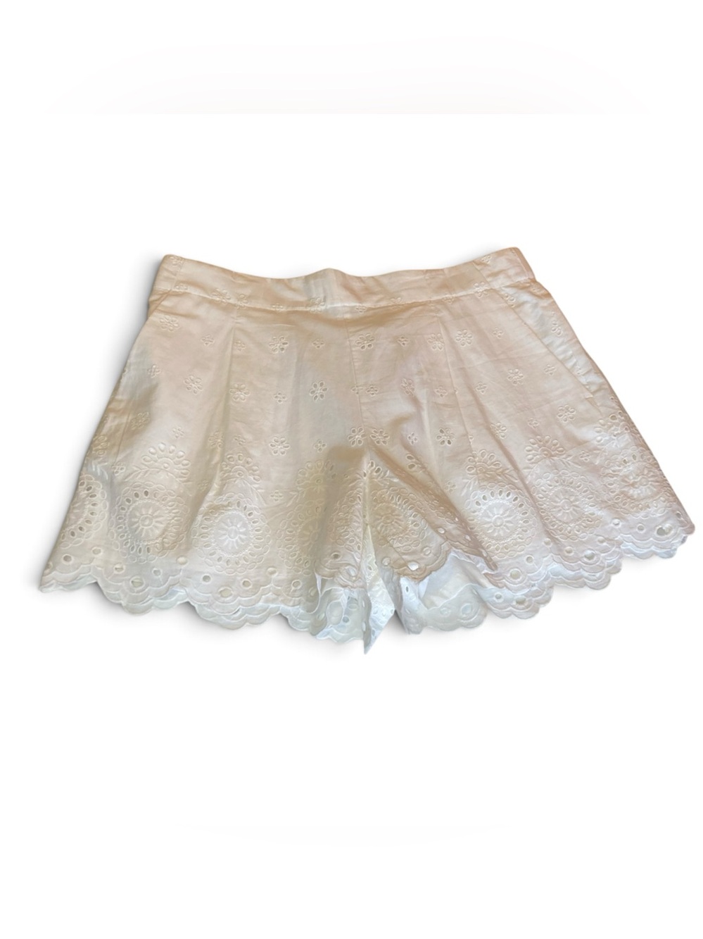 NWT LOFT Cotton Eyelet High Waist     Lined Bright White Beach Cruise Sz Med